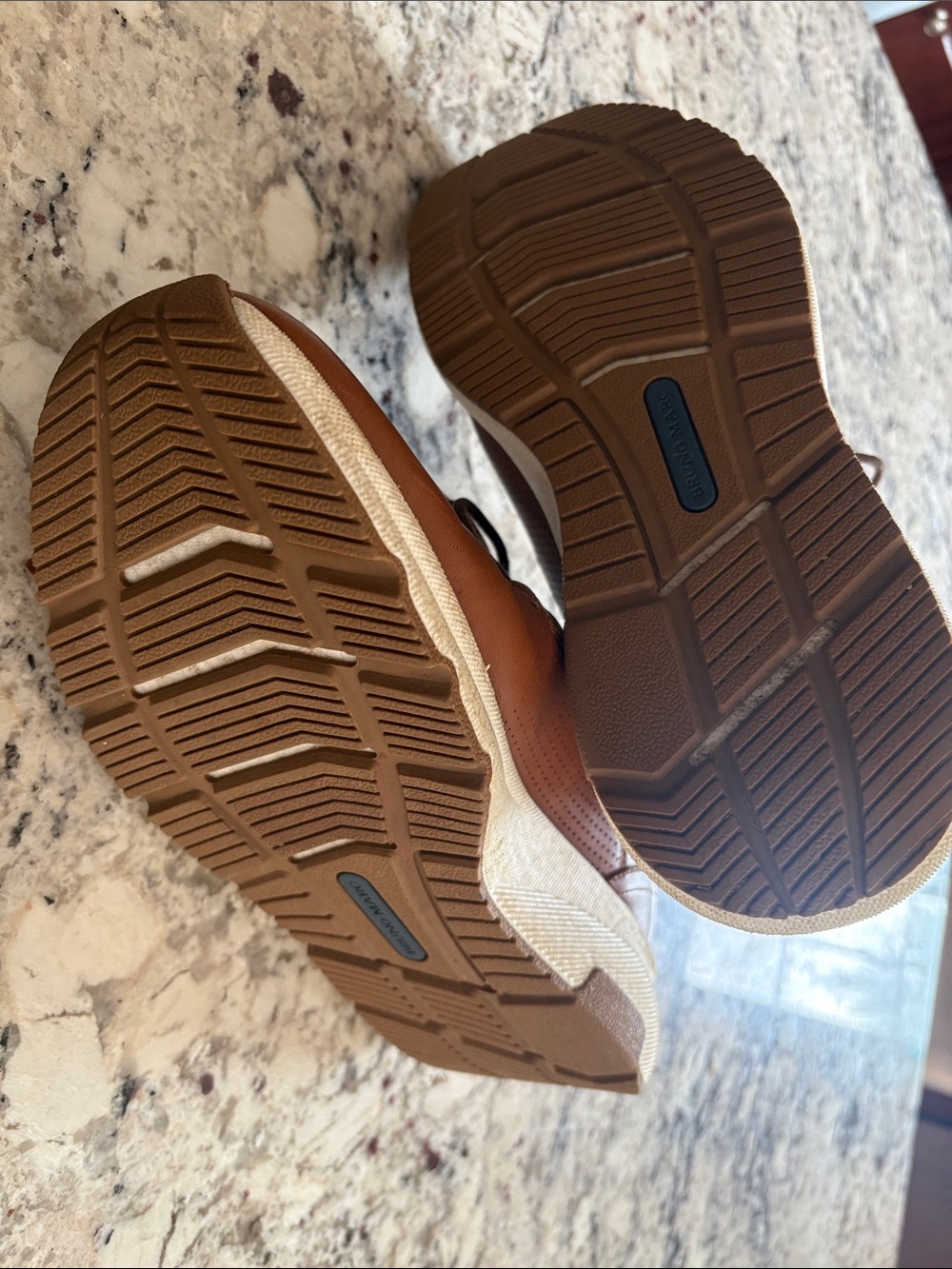 Men's Brown Perforated Leather Derby Oxfords with White Sole - Picture 2 of 4